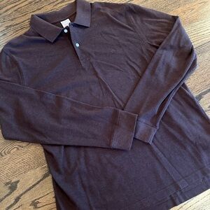Brown Brooks Brothers Long Sleeve Polo